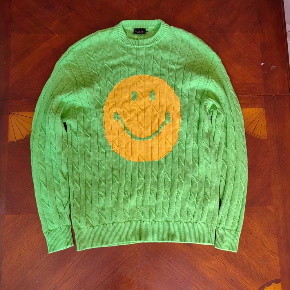Joshua Sanders Smiley Green Face Sweater